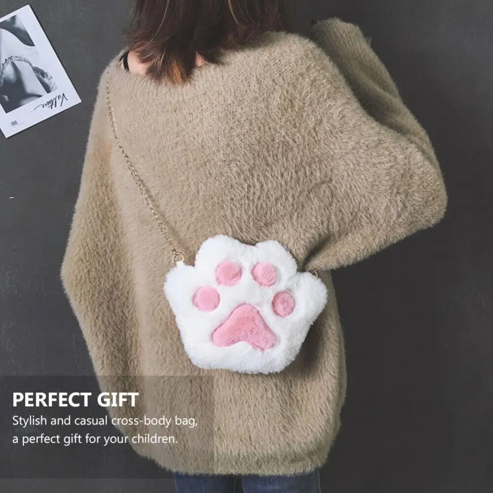 أزياء القطيفة الحلو القط باو الدببة القطيفة حقيبة الكتف سلسلة حقيبة رسول
