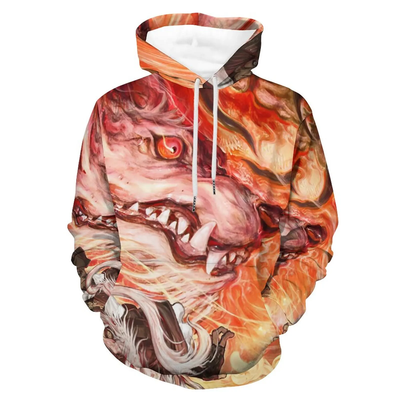 

Autumn/Winter Men's/Women's Fashion Trend Loose Casual Anime Style Three-Dimensional Illustration American Retro Hoodie