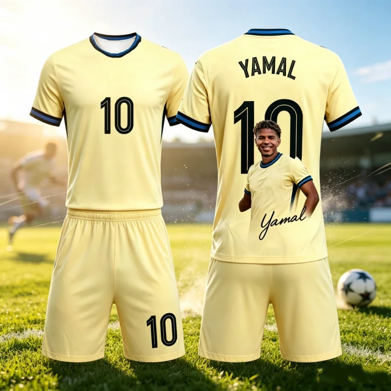 Hot Selling New Yamal # 10 Fan Football Jersey Sports Breathable Quick Drying Men Women T-shirt and Shorts Set Family Kids Tees