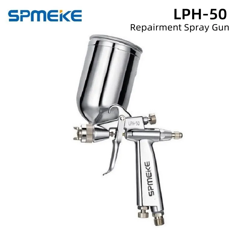 SPMEKE LPH-50 Gravity Feed Type Spray Gun Round Pattern 0.4/0.6/1.0mm Nozzle Size To Choose Repair Painting Mini Sprayer LPH50