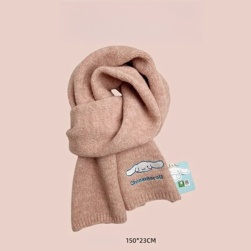 Sanrio Cinnamoroll scarf creative high-appearance-value anime cartoon print couple simple cute versatile soft warm knitted scarf