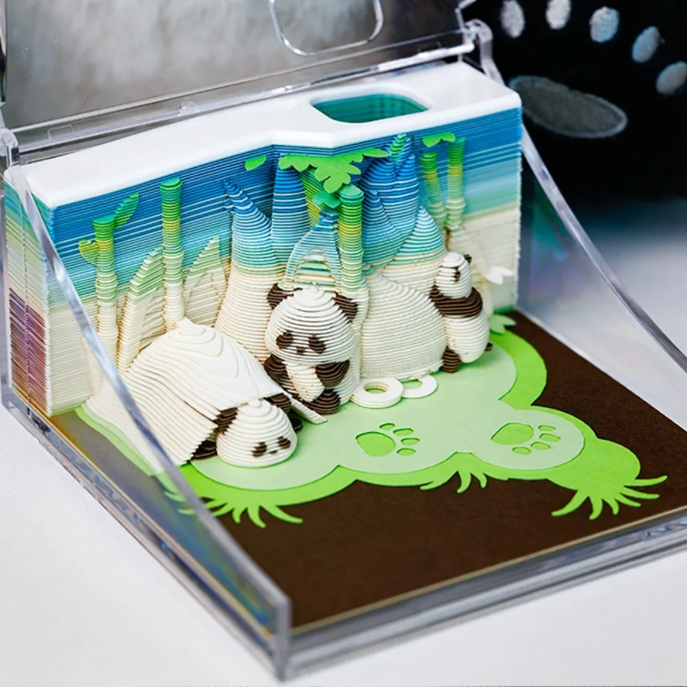 

Chengdu Panda культурная креативная 3D стерео резьба по бумаге липкая заметка панда рай модель украшение для рабочего стола