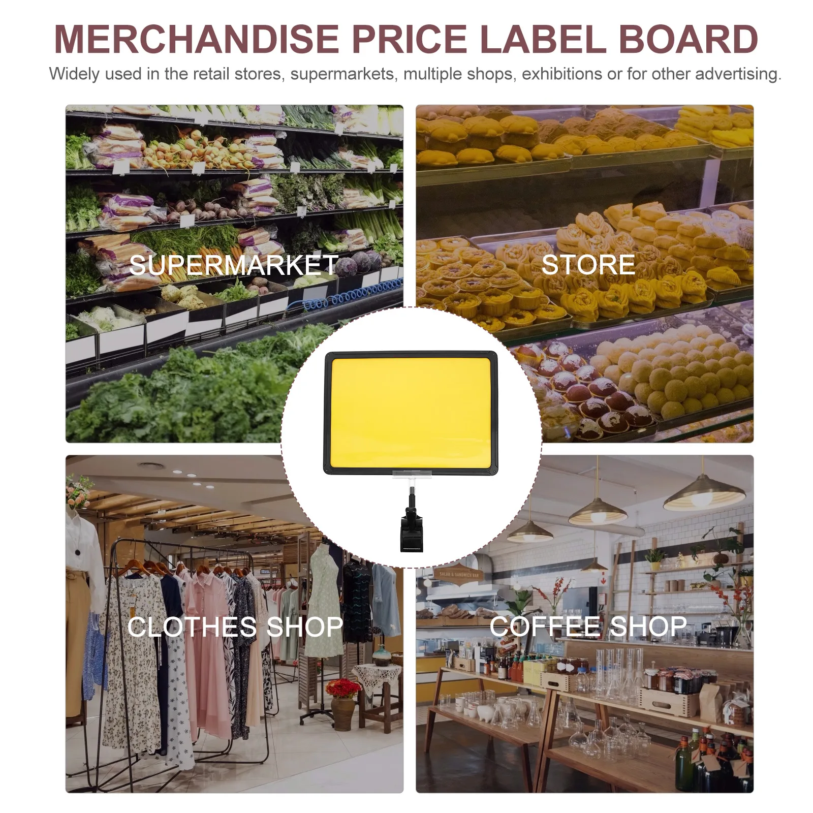 

1 set 1 Set A4 Size Abs Supermarket Price Tag Display Clamp Board For Retail Store Merchandise Advertising Promotion