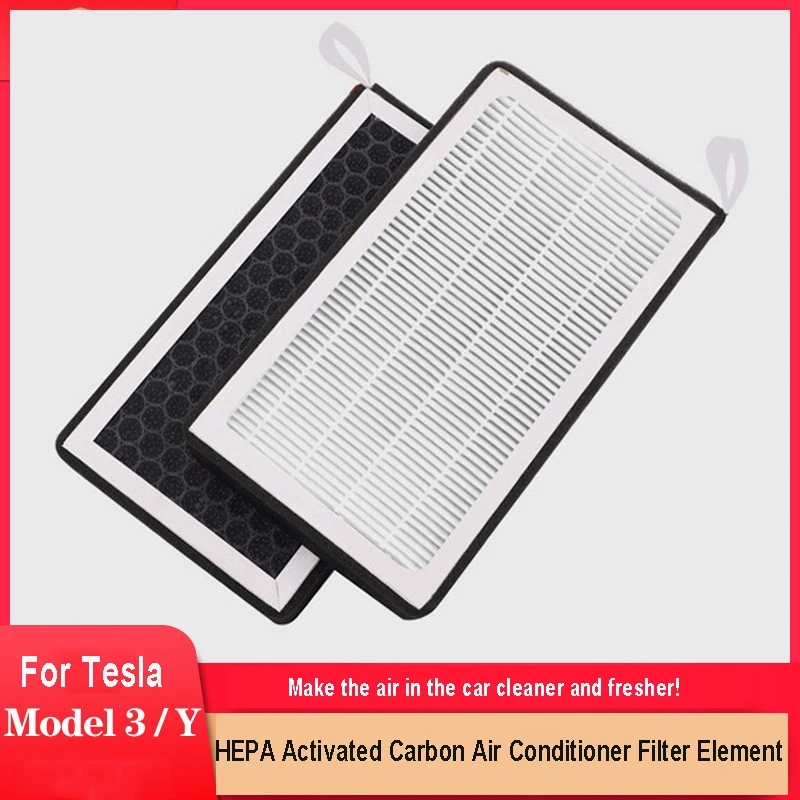 

Original Car Accessories Filter Element For Model 3/Y HEPA Activated Carbon PM2.5 Filter Sterilization Deodorization For Tesla