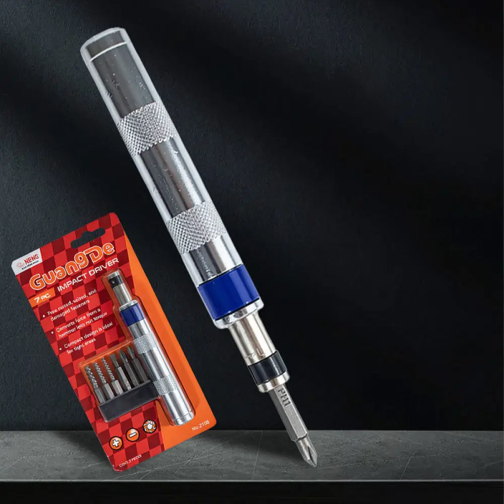 Robust Impact Screwdriver Kit Durable Alloy Steel Bits Set For Loosening Tight Screws Industrial Grade Manual Fixing Tool