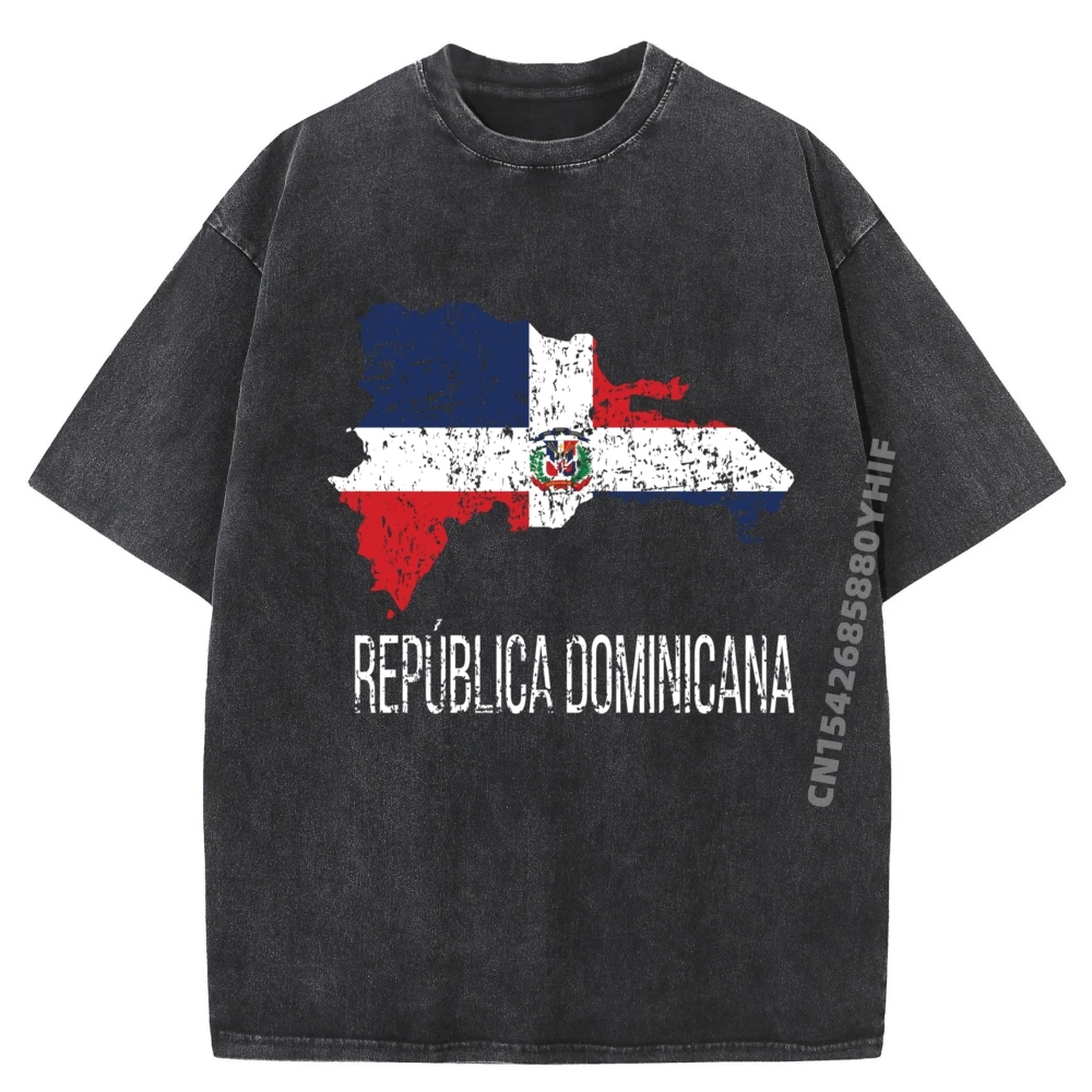 

Dominican Republic Map Proud Dominican Flag Dominican Roots Black Graphic Tees Mens Harajuku Washed Shirt