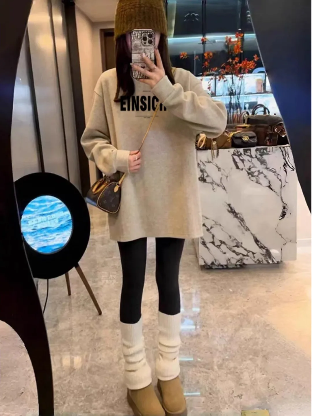 

Женский свободный худи с длинными рукавами Oaeal, утепленный флисом, осенне-зимний, новый, в комплекте с брюками для йоги, повседневный, удобный, уютный.