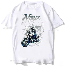 Vmax Rider Skull Street Motorcycle T-Shirt New Summe Men Short Sleeve Moto Sport Hip Hop Boy Casual Tees Fashion Riding Tops