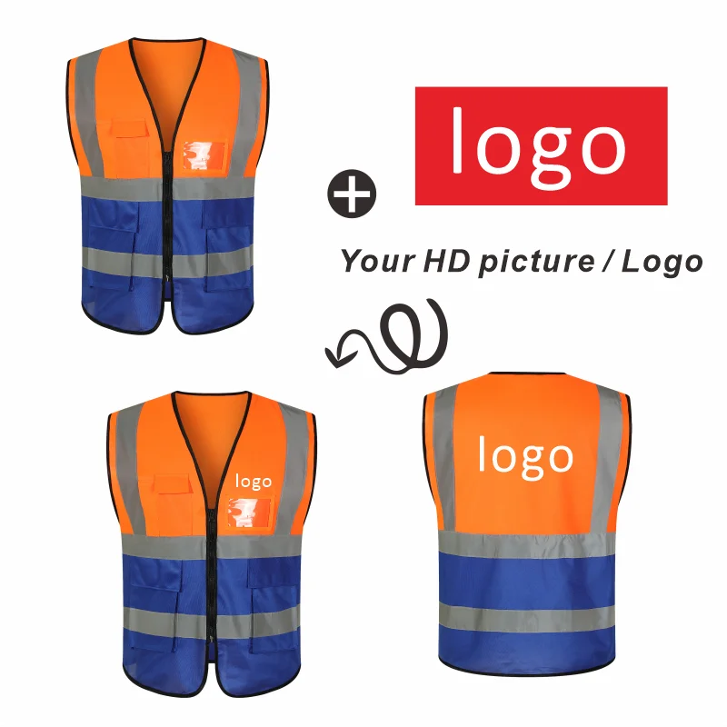 Wholesale customized logo for safety reflective vests and vests for construction workers on construction sites