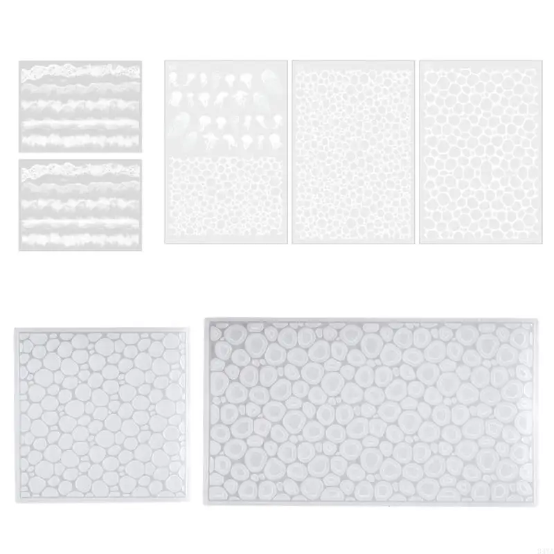 34YA 7PCS/セットシリコン金型の水の水リップルデザインは、女性のための金型ジュエリーアクセサリーキャスティング型を作る