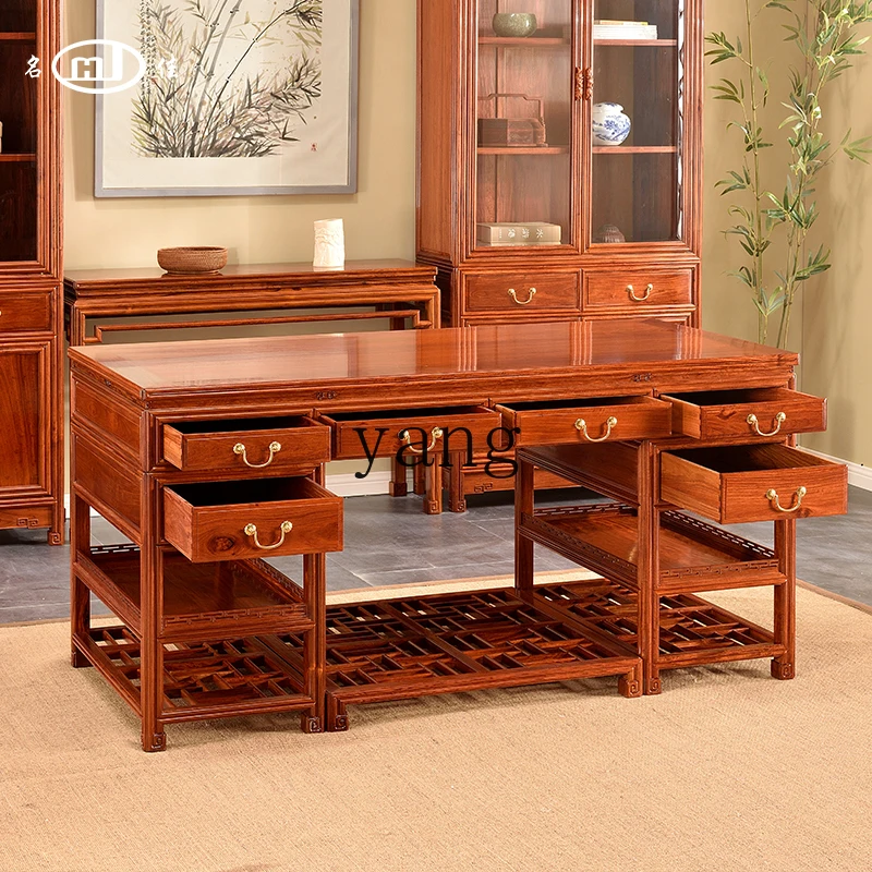 LH desk and chair desk solid wood rosewood big fruit red sandalwood Chinese writing desk