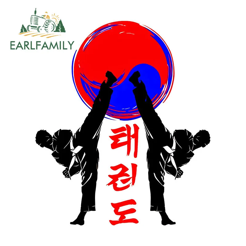 EARLFAMILY 13cm x 11.1cm for Taekwondo Korea Car Sticker Personality Caravan Bumper Decal Racing Drifting Vinyl Auto Decoration