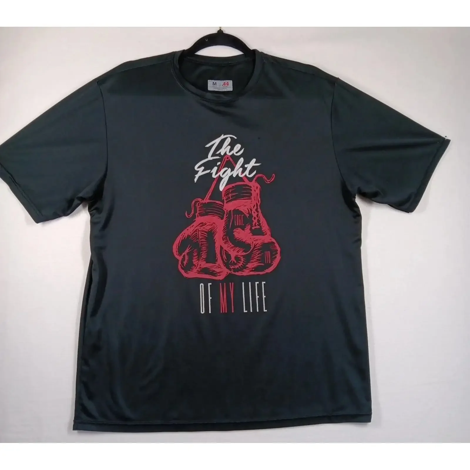 A4 T Shirt Men's Medium Stay Humble Fight Hard Boxing Gloves Boxer vintage Washed graphic Versatile streetwear Stretched