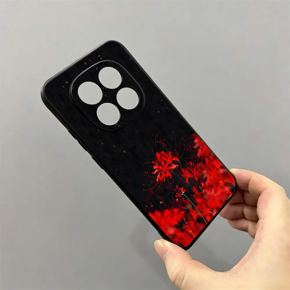 Red Spider Lily Art Painting Phone Case Soft Black Phone Cover For Redmi Note15 11 12 13 14Pro Plus S 5G 14C A3 view 4