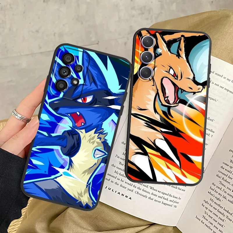 Cartoon Elf Cool Pokemon For Samsung A14 A54 A34 A73 A53 A33 A23 A13 A32 A72 A52 A32 A22 A03 A02 Silicone Black Phone Case