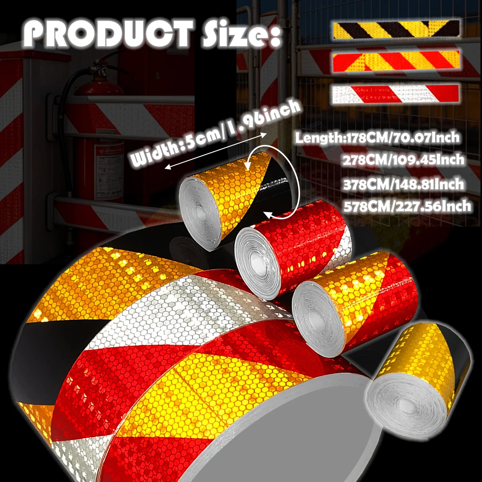 Twill Car Reflective Tape Auto Safety Warning Sticker Reflector Protective Tape Strip Film for Trucks Auto Motorcycle