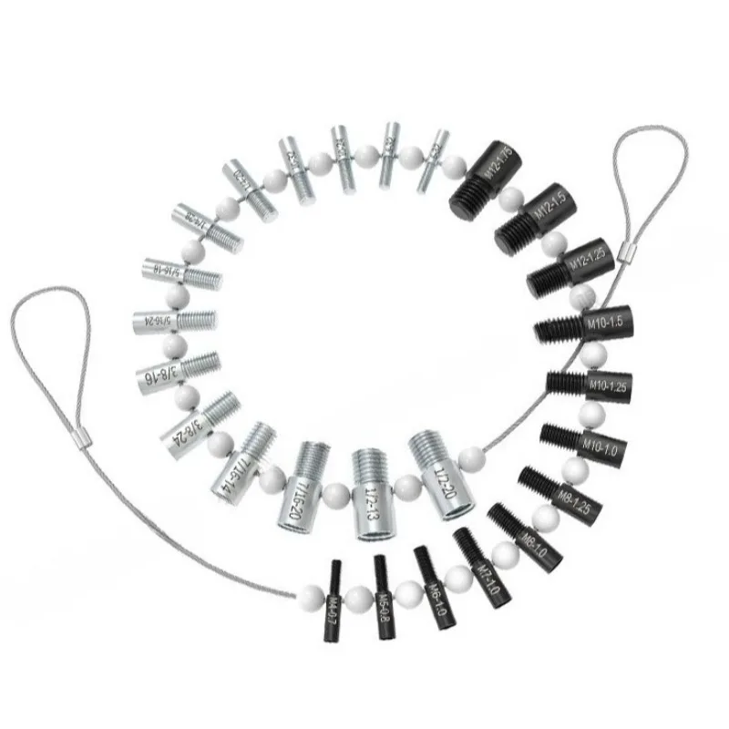 For Nut Bolt Thread Checker 26 Piece String Screw Measurement Gauge Metric