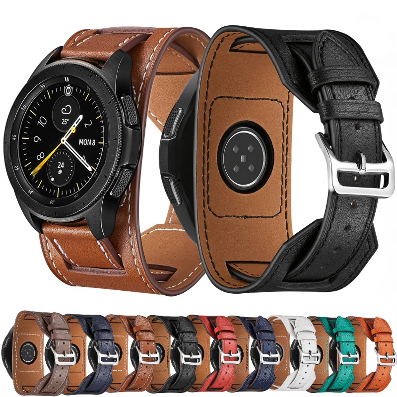 22mm 20mm Premium Leather Strap For Samsung Watch 4/5 Pro 40mm 44mm Wristband Belt Huawei Watch 4/3/GT3 Pro Amazfit GTR/GTS Band