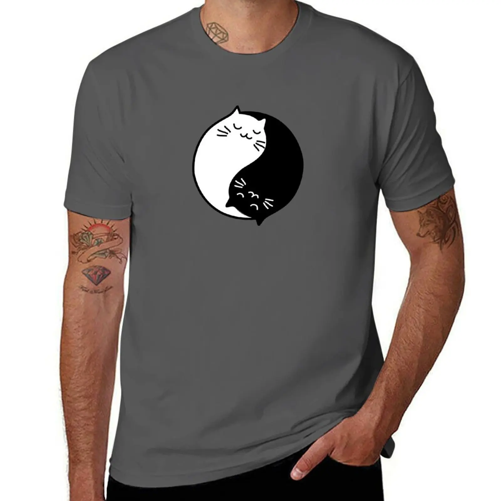 

Cute yin yang cats T-Shirt man t shirts graphic t shirt custom print T-Shirt