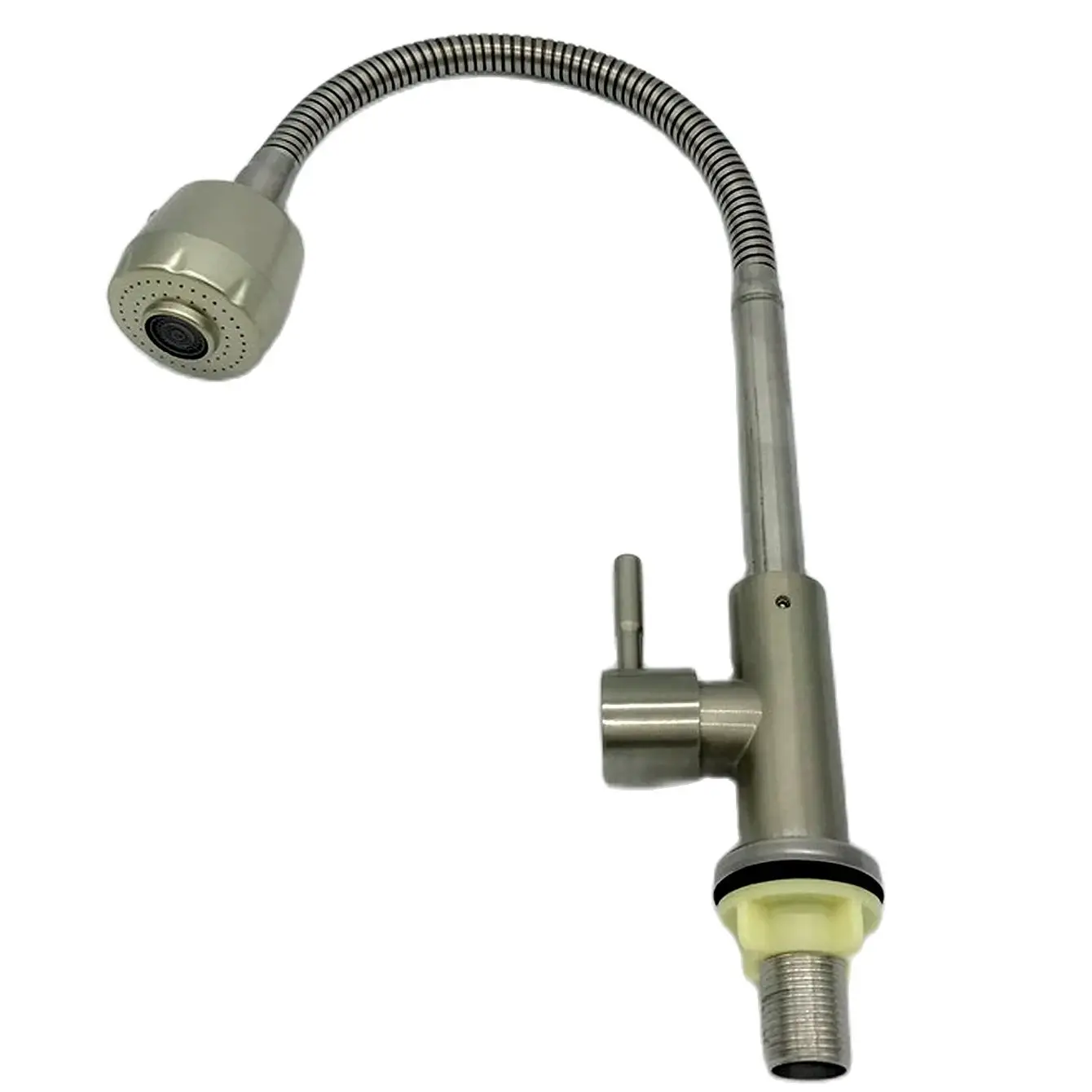 صنبور دوار 360 درجة، صنبور بارد، صنبور مطبخ من الفولاذ المقاوم للصدأ SUS304 مرن #1