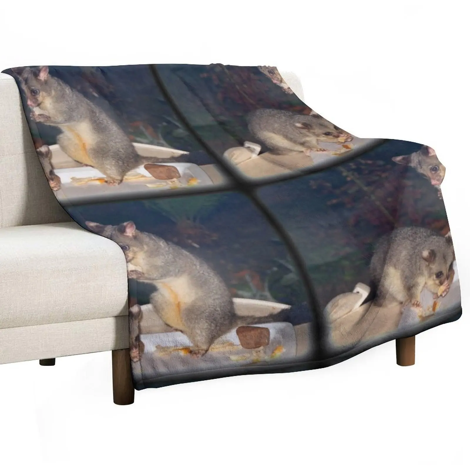 

Australian Brushtail Possum and Joey Throw Blanket Weighted Furrys Vintage Blankets