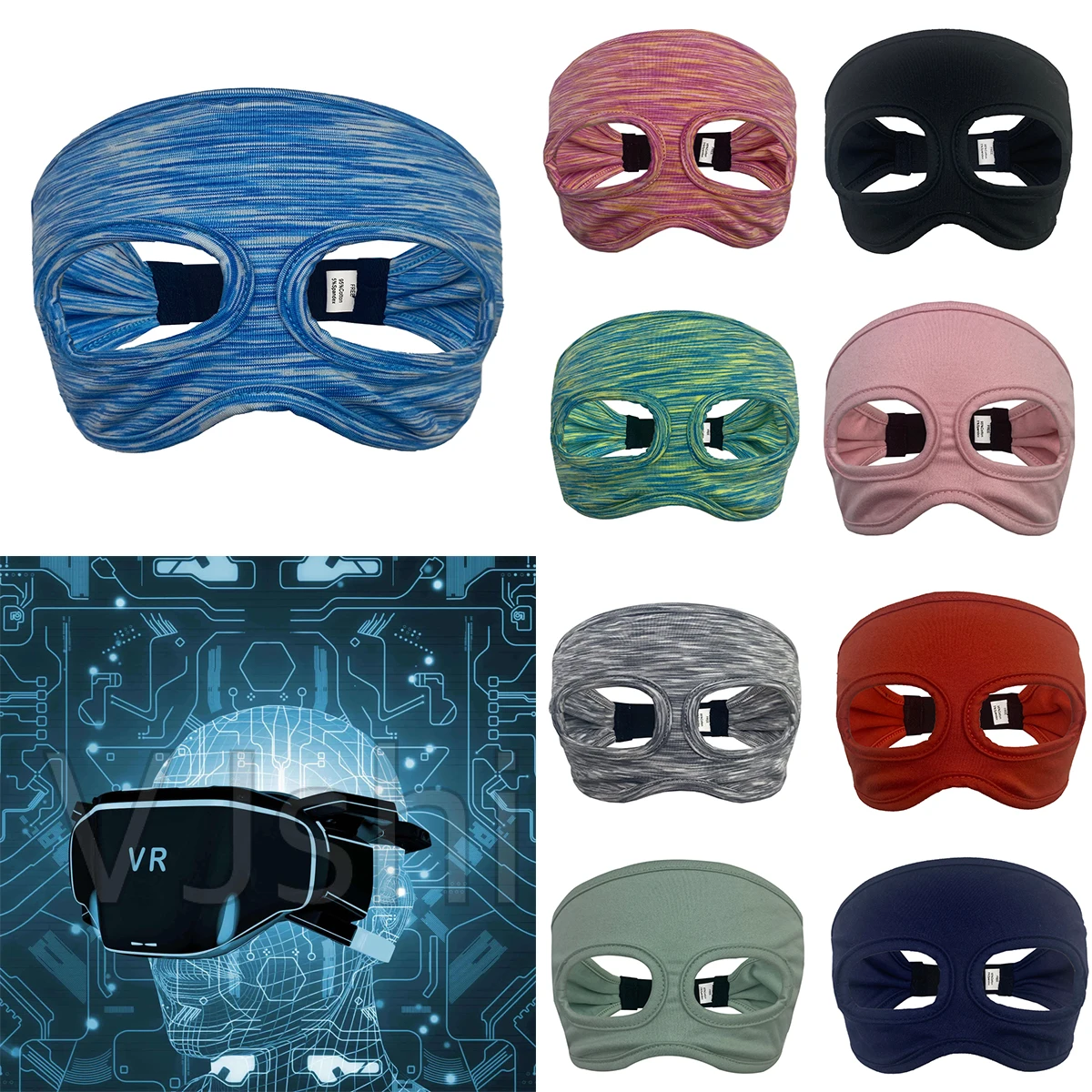 

VR Accessories Eye Mask Cover Breathable Sweat Band Adjustable Sizes Padding with Virtual Reality Headsets For Oculus Quest 2 1