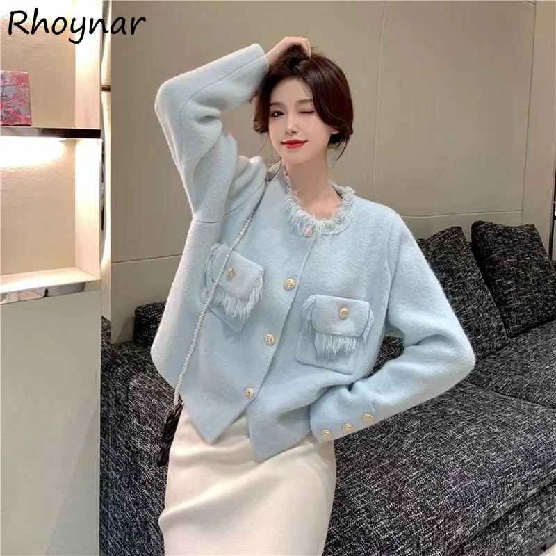 

Cardigan Women Tassel Design Elegant Tender Stylish French Chic Aesthetic Sweet Romantic Knitted Sweater Ulzzang Fall New Mujer