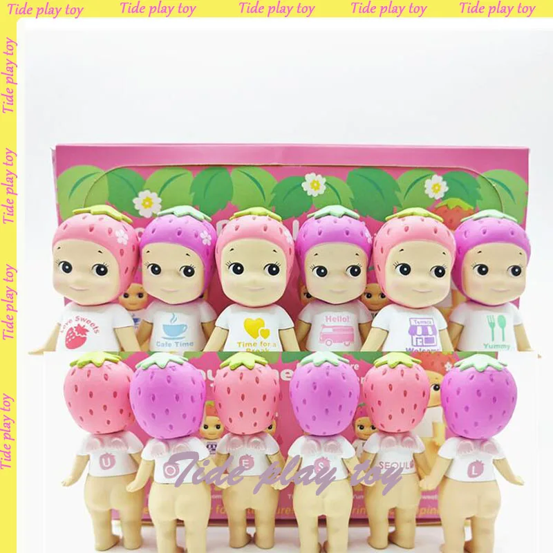 

6PCS Sonny Angel Blind Boxs Seoul Series Strawberry Cute Girl Figure PVC Collectible Model Doll Room Decoration Christmas Toys