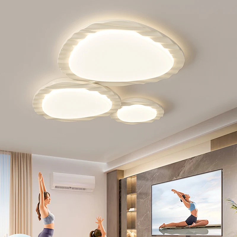 Full Spectrum Eye Protection Ceiling Lights Cream Style Modern Minimalist Living Room Creative Smart Bedroom 2024 New Cloud Lamp