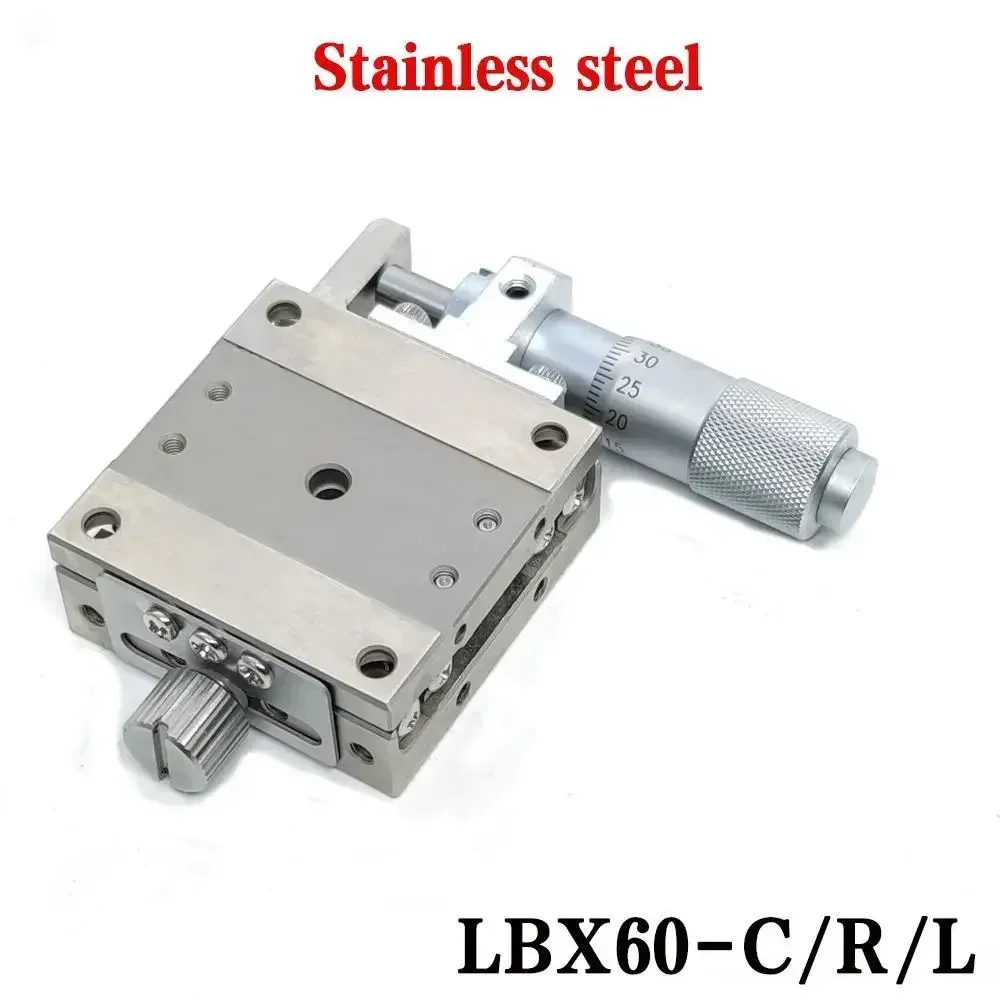 Lbx60 X Axis Stage Large Load Capacity 60x60mm Linear Steel Manual with Micrometer Heads