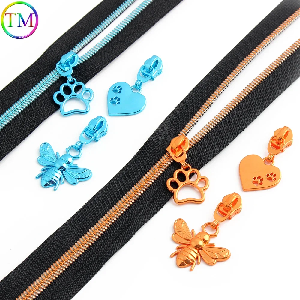 10-30-50PCS 5# Nylon Zippers Pullers Sliders For Bag Zipper Slider Pulls LuggageClosure Zips Repair Kit DIY Sewing Accessory