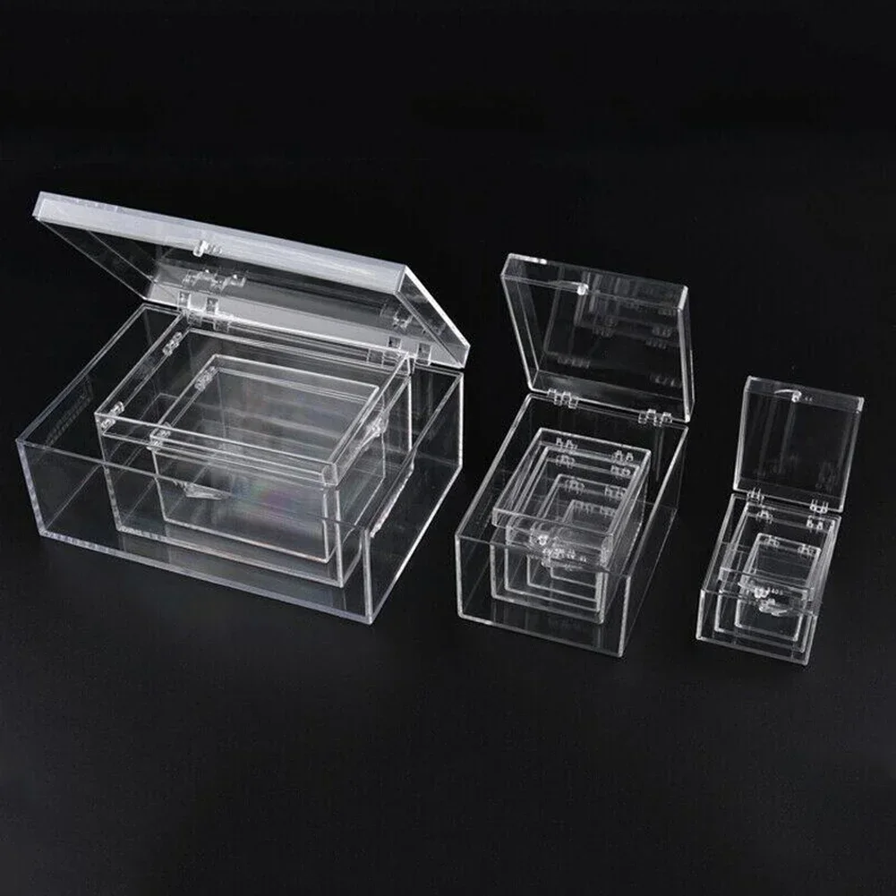 1PCS Transparent Plastic Storage Box Rectangular Collection Display Box Jewelry Storage Boxes Home Desktop Decoration Many Sizes