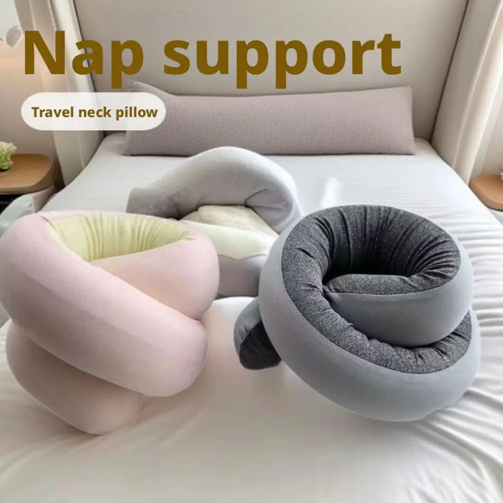 

Multi-Position Travel Neck Pillow, 360° Adjustable & Foldable Memory Foam Pillow, Custom Support for Airplane, Office, Car C9U4