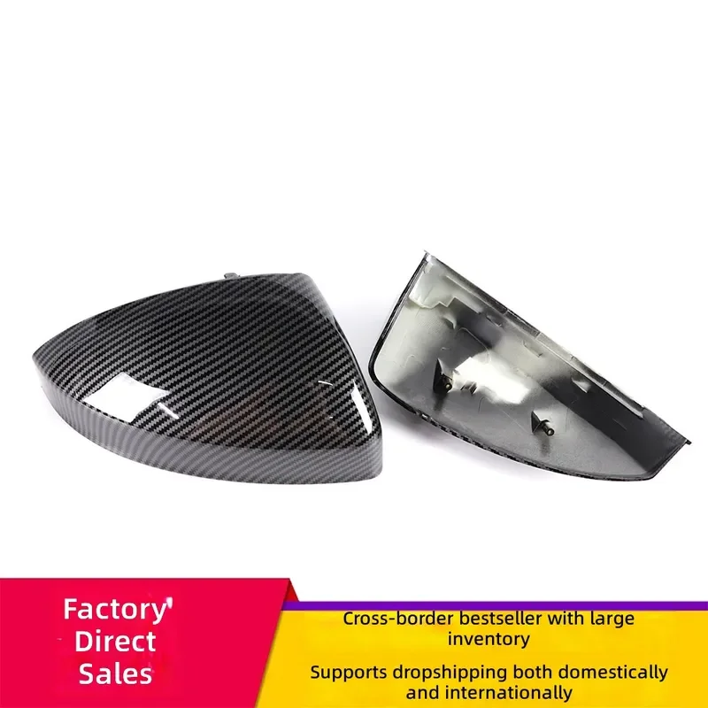 for Audi TT TTS TTRS R8 MK3 Carbon Fiber Pattern Gloss Black Water Transfer Rearview Mirror Cover Replacement