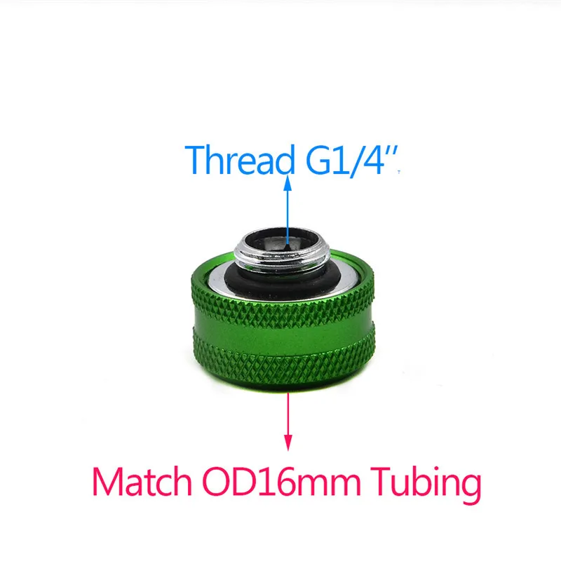 OD14/16mm Hard Tubing Fitting Hand Twist 3 Laps G1/4 Thread Rigid Tube Compression For PC Water Cooling System 5 Colors