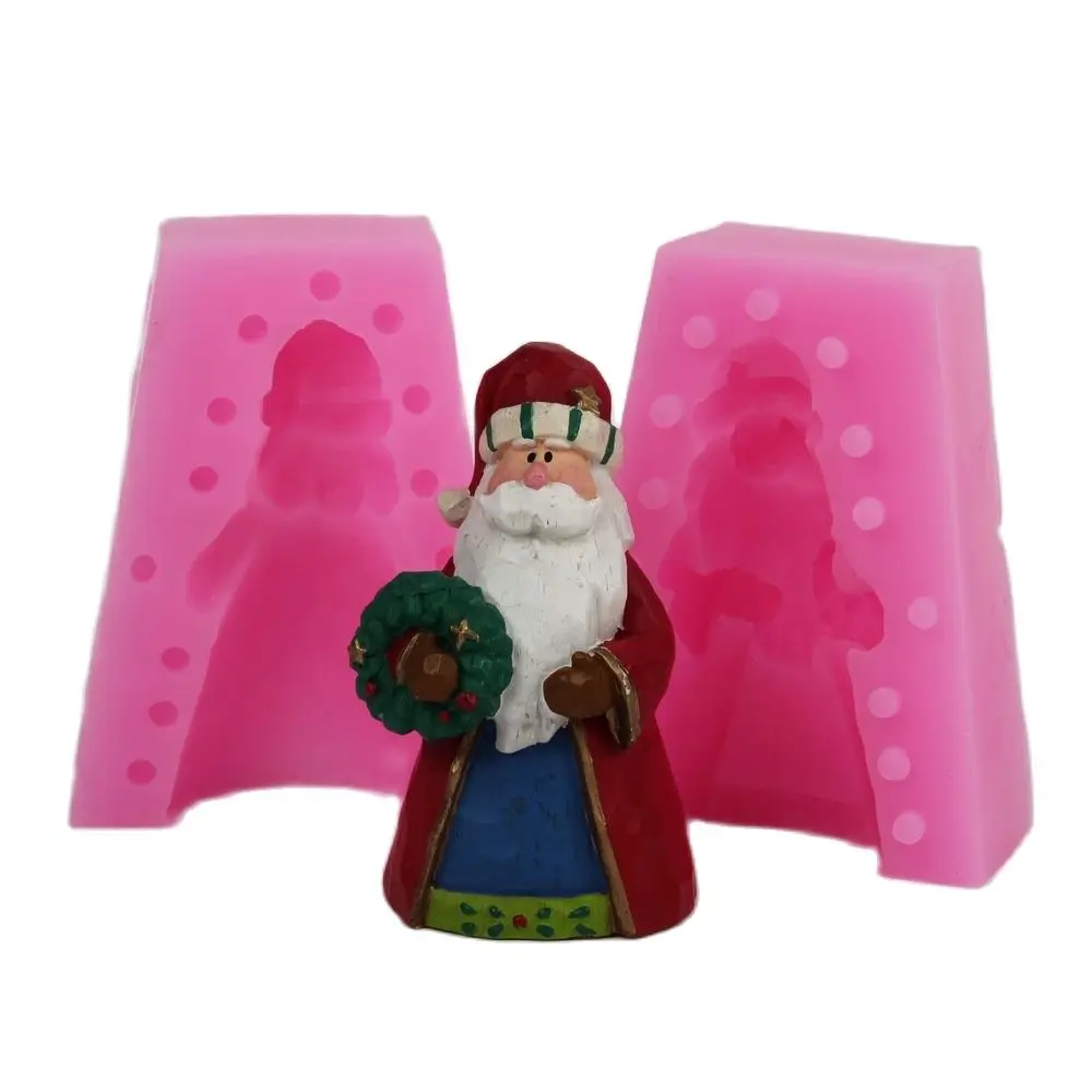 

3D Christmas Mold Silicone Candle Christmas Santa Claus Trumpet Silicone Cake Mold E415
