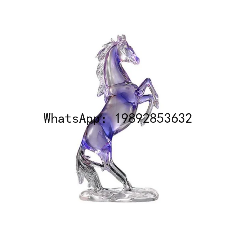 Resin Handicrafts Simulation Animal Sculpture Horse Ornament Transparent Colored Horse Decorative Figurines Home Decoration