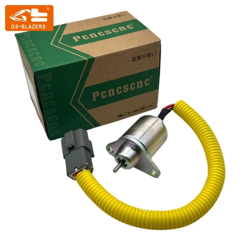 

Fuel Shut Down Solenoid Valve Metal for Hyundai Daewoo Komatsu For Yanmar 11923377932 1503ES-12S5SUC12S 12V Gray plug