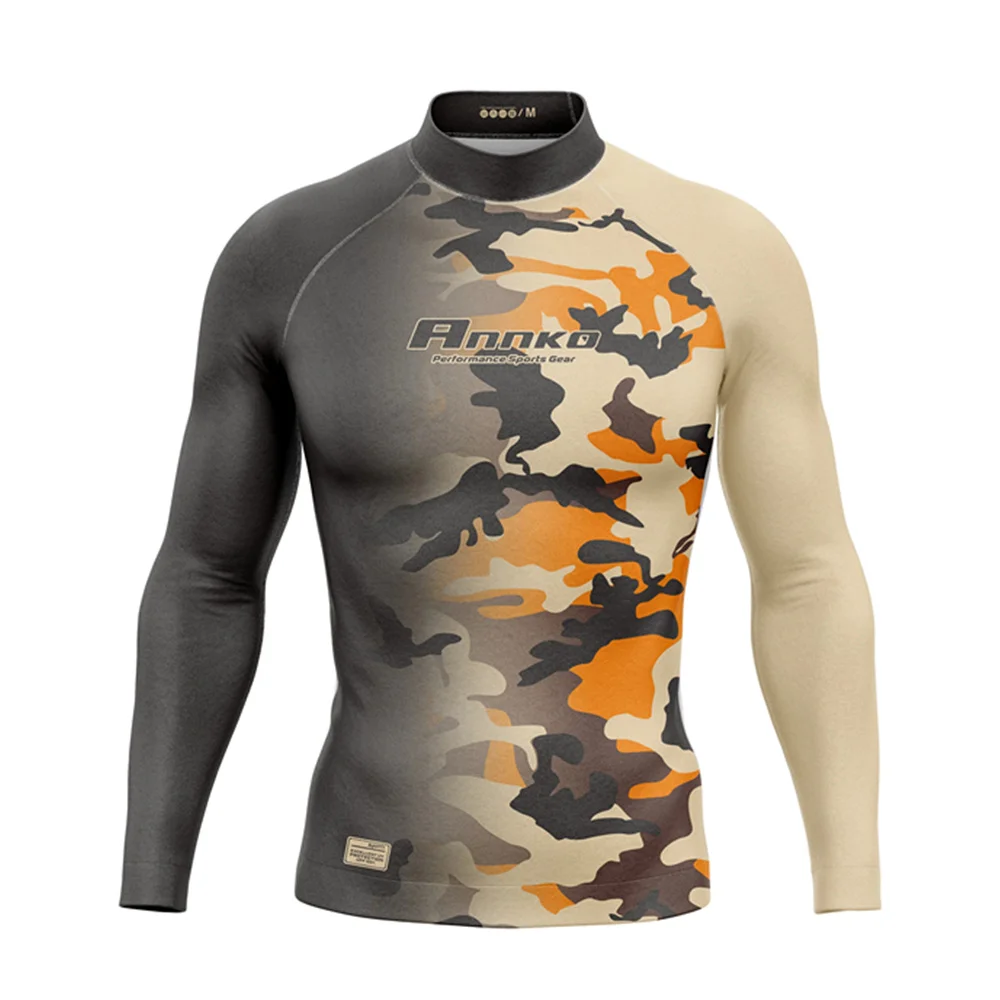 Surfing Apparel Men's Long Sleeve Uv Protection Surf T-Shirt Diving Rash Guard Beach Swim Tops Sea Water Immersion Protection