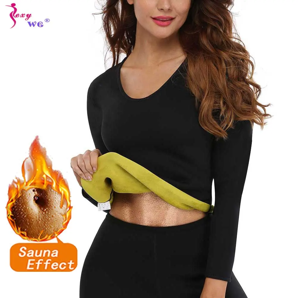 SEXYWG Sauna Top for Women Weight Loss Shirt Slimming Body Shaper for Woman Fitness Long Sleeve Workout Sport Gym Sportwear