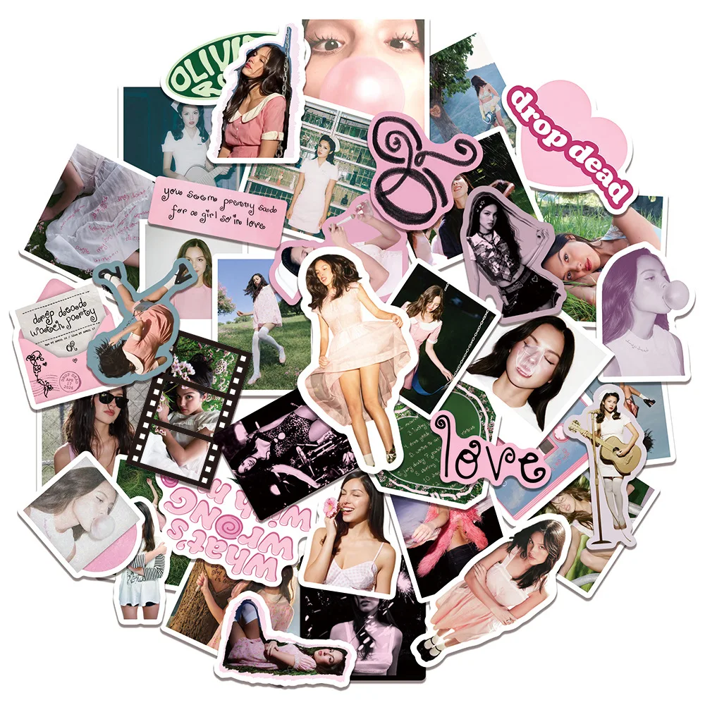 50Pcs Popular Music Singer Stickers Hot Female Singer Personalized Hand Account Laptop Phone Luggage Stationery Sticker Gift