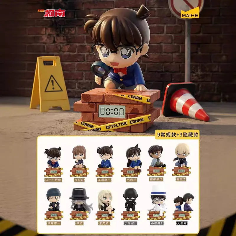 Genuine Detective Conan Kaito Truth Moment Clock Blind Box Chibi Figure Collectible Toy Desktop Ornament Gift For Anime Fans