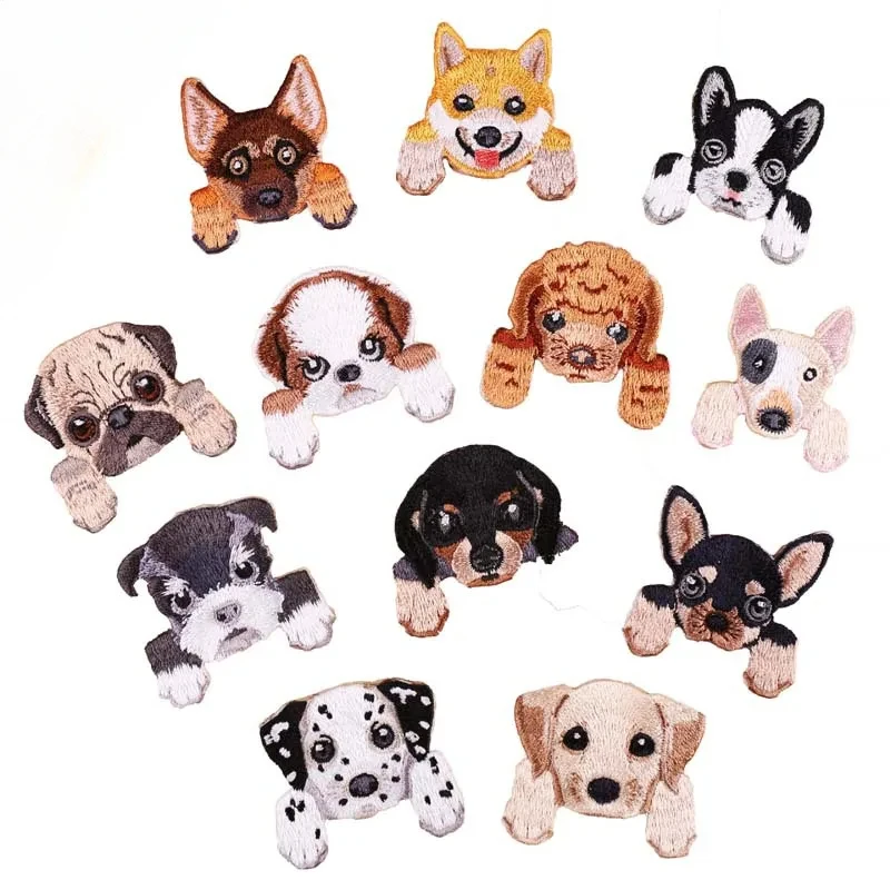 1PCS Cartoon lovely Fortune dog Patch High Quality Embroidery Iron Sew On Patches Decor For Bag Jeans Applique Free Delivery