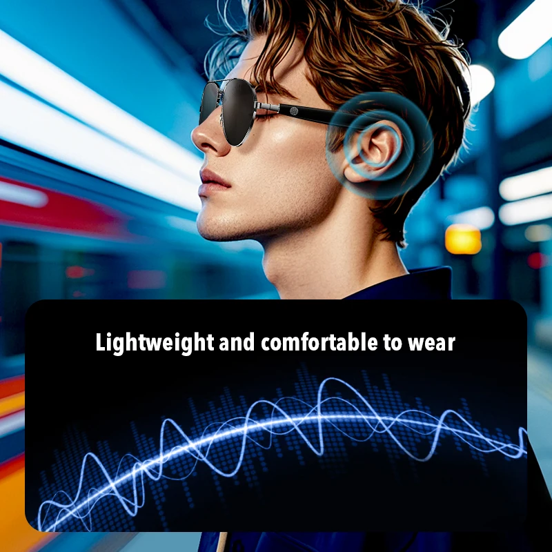 Smart glasses Wireless Bluetooth sunglasses built-in microphone Sports glasses Super cool glasses compatible with Android/iPhone