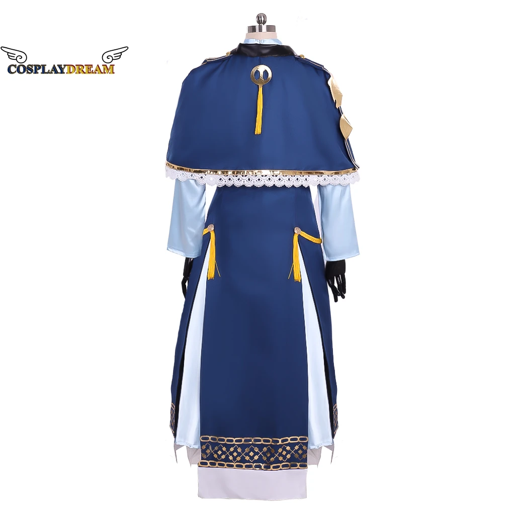 Costume Cosplay de Marianne pour femmes, avec emblème de feu, robe fantaisie bleue, sur mesure, ensemble complet, Costume d'halloween