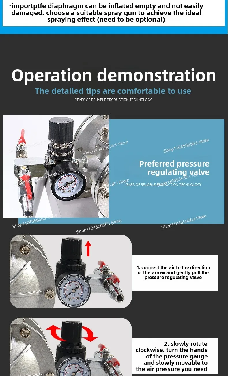 Pneumatyczna pompa membranowa podwójna, malowanie natryskowe, ekstrakcja kleju, pompa olejowa, odporna na korozję, kwasochwadzająca i zasadochwadzająca