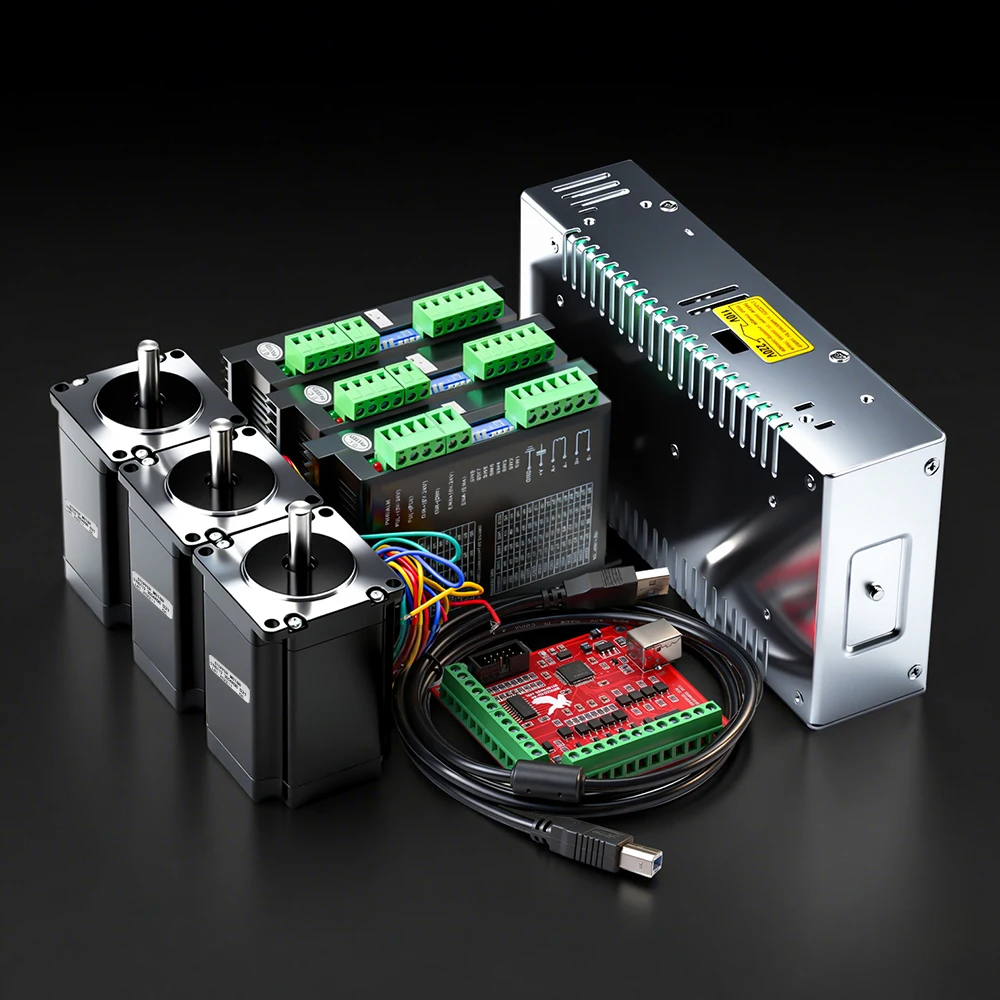 

NEMA23 Stepper motor kit (2.2N · m) With 3/4 Options, Including TB6600/DM542/DM556 Drivers, Power supply, and Interface Board