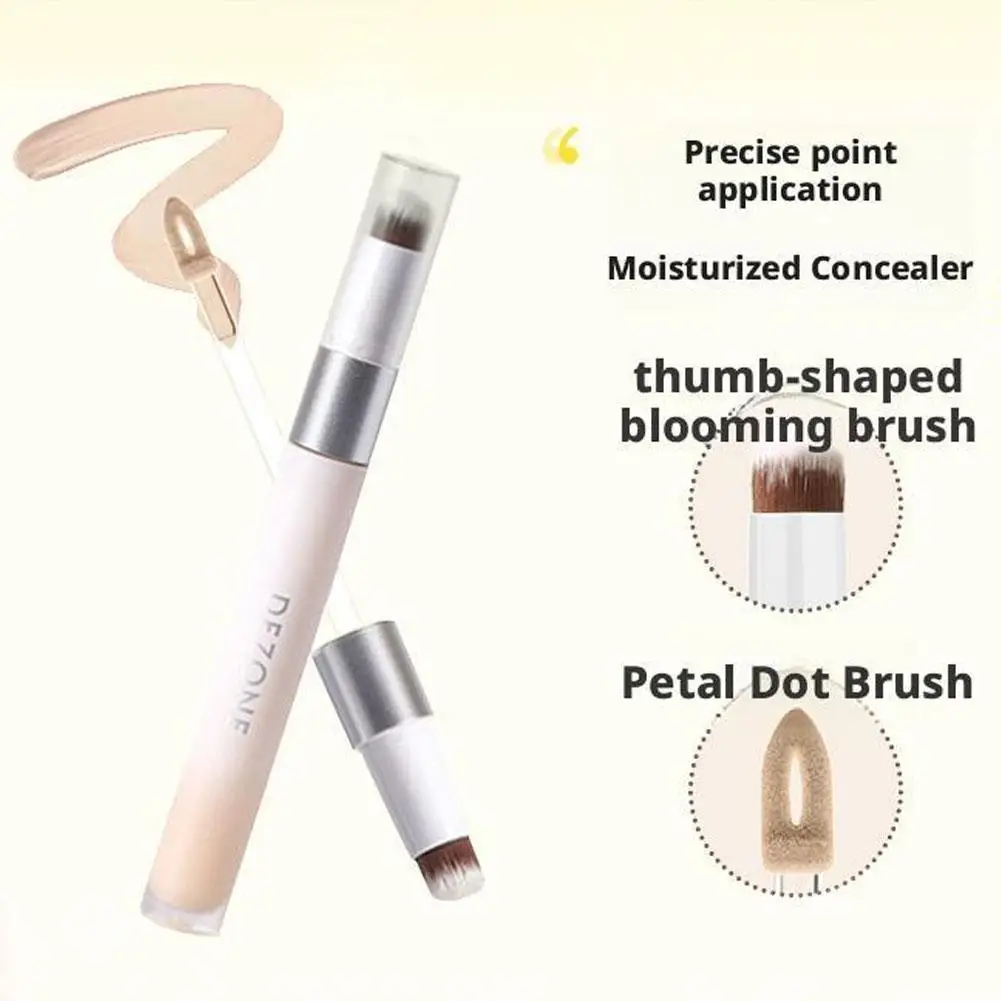 Natuurlijke dubbele kop concealer Langdurige vloeibare matte zijdezachte foundationcrème Potloodhoes Donkere kringen Make-up