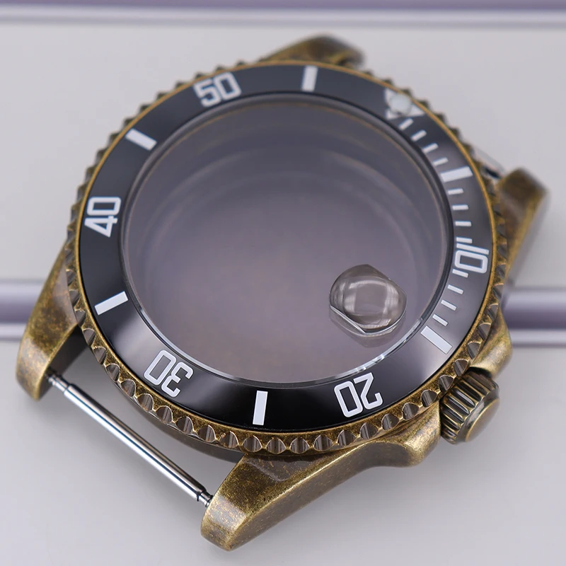 40 mm für Seiko NH35 NH36 GMT NH34 NH38 4R36 Uhrwerk 28,5 mm Zifferblatt Bronze Retro-Uhr SUB-Gehäuse Keramiklünette Saphirglas – Detail 2