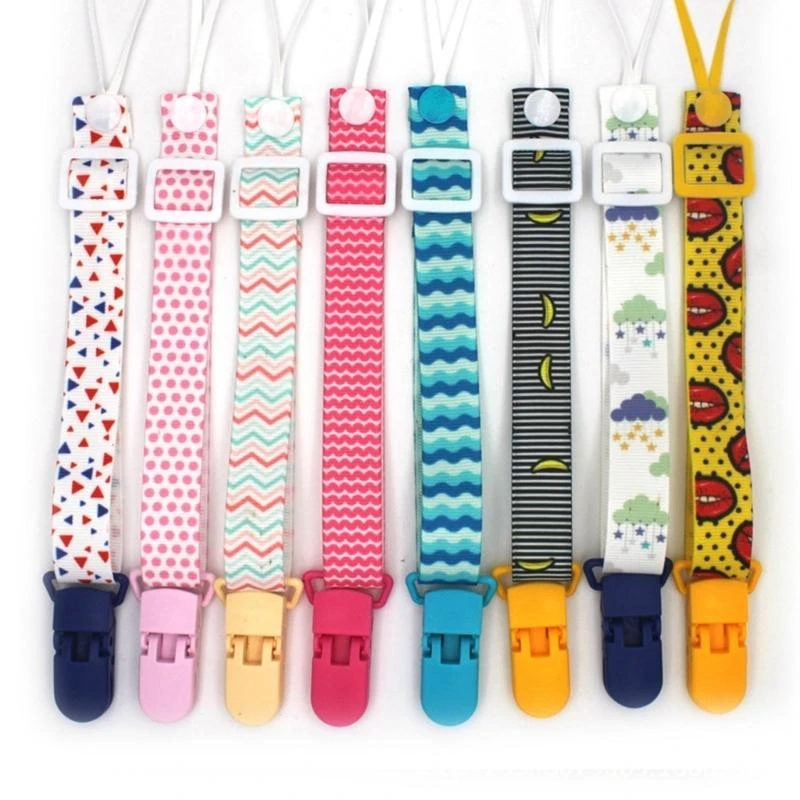 

M76C Cartoon Print Pacifier Clip Chain Baby Teether Pacifier Chain Strap Holder Clip